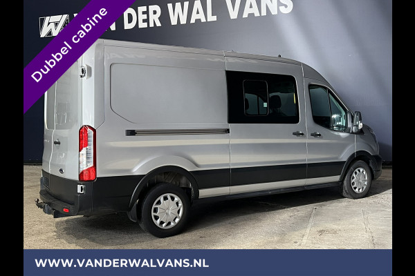 Ford Transit 2.0 TDCI 130pk L3H2 Dubbele cabine Euro6 Airco | 6 Zits | Trekhaak | LED Cruisecontrol, parkeersensoren, verwarmde voorruit