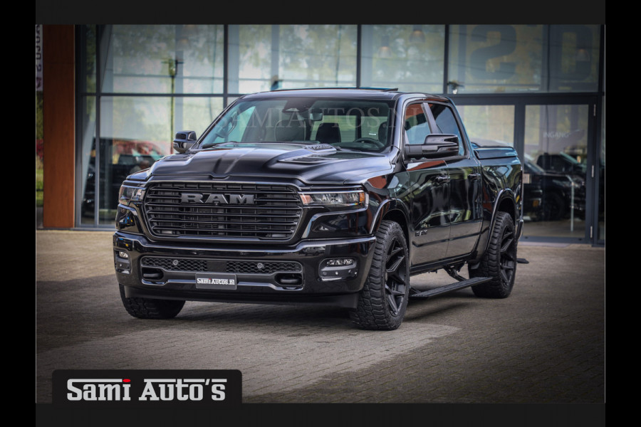 Dodge Ram LARAMIE NIGHT PREMIUM 2025 | BOM VOL + 14.4 INCH SCHERM BOM VOL | LUCHTVERING | HUD | HURRICAN 420PK 636 Nm TWIN TURBO | PRIJS M DUBBELE CABINE | PICK UP | 5 PERSOONS | DC | GRIJSKENTEKEN | VOORRAAD NR 2213 - 4964