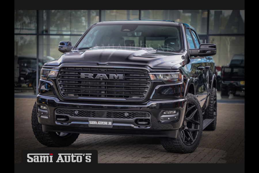 Dodge Ram LARAMIE NIGHT PREMIUM 2025 | BOM VOL + 14.4 INCH SCHERM BOM VOL | LUCHTVERING | HUD | HURRICAN 420PK 636 Nm TWIN TURBO | PRIJS M DUBBELE CABINE | PICK UP | 5 PERSOONS | DC | GRIJSKENTEKEN | VOORRAAD NR 2213 - 4964