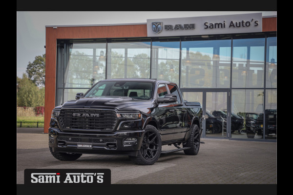 Dodge Ram LARAMIE NIGHT PREMIUM 2025 | BOM VOL + 14.4 INCH SCHERM BOM VOL | LUCHTVERING | HUD | HURRICAN 420PK 636 Nm TWIN TURBO | PRIJS M DUBBELE CABINE | PICK UP | 5 PERSOONS | DC | GRIJSKENTEKEN | VOORRAAD NR 2214 - 4963