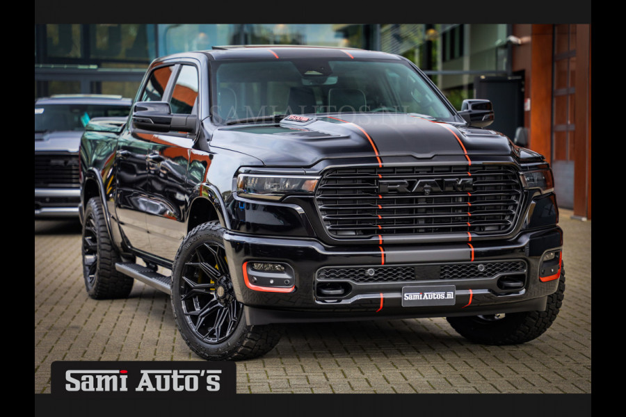 Dodge Ram 2025 LARAMIE NIGHT PREMIUM | BOM VOL + 14.4 INCH SCHERM BOM VOL | LUCHTVERING | HUD | HURRICAN 420PK 636 Nm TWIN TURBO | PRIJS M DUBBELE CABINE | PICK UP | 5 PERSOONS | DC | GRIJSKENTEKEN | VOORRAAD NR 2222 - 5039