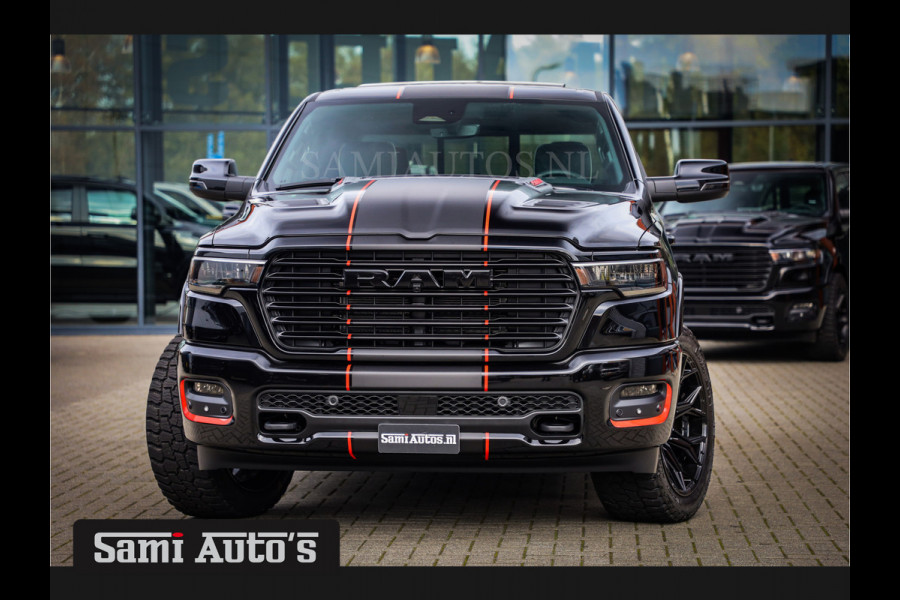 Dodge Ram 2025 LARAMIE NIGHT PREMIUM | BOM VOL + 14.4 INCH SCHERM BOM VOL | LUCHTVERING | HUD | HURRICAN 420PK 636 Nm TWIN TURBO | PRIJS M DUBBELE CABINE | PICK UP | 5 PERSOONS | DC | GRIJSKENTEKEN | VOORRAAD NR 2222 - 5039