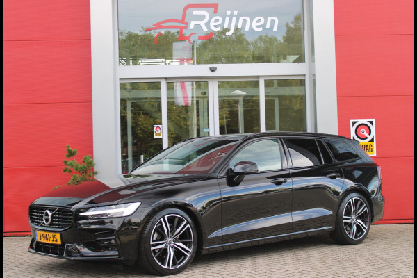 Volvo V60 2.0 B4 211PK AUTOMAAT R-DESIGN 19'' | HARMAN KARDON AUDIO | PILOT ASSIST | DODEHOEKDETECTIE |  ADAPTIEVE CRUISECONTROL | LEDEREN BEKLEDING/ELEK STOELEN MET GEHEUGEN | FULL LED KOPLAMPEN | ELEKTRISCHE KLEP | ELEKTRISCH UITKLAPBARE TREKHAAK | 1800 KG TREKGEWICHT! | EXTRA GETINTE RUITEN ACHTER | ZWARTE HEMELBEKLEDING |