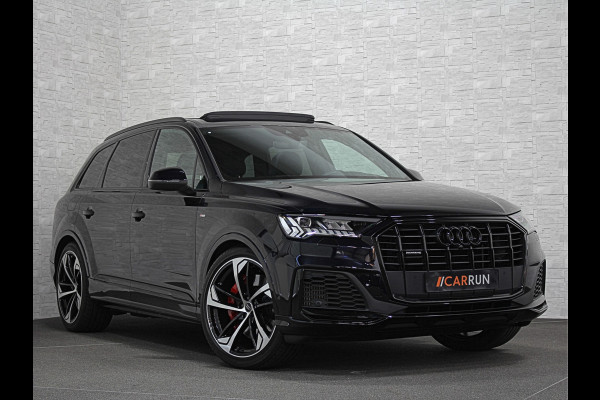 Audi Q7 55 TFSI e S-Line | Panorama | Leder | Luchtvering | LED-Matrix | Keyless-Go | Memory | Stoelverwarming V+A | Camera | Virtual-Cockpit | 3-Zone Clima | Draadloos Laden | Standkachel | Getint Glas |