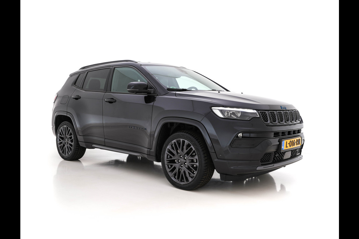 Jeep Compass 4xe 240 Plug-in Hybrid Electric S Black-line AWD (INCL-BTW) *FULL-LEATHER | ALPINE-SURROUND | FULL-LED | ADAPT.CRUISE | MEMORY-PACK | BLIND-SPOT | KEYLESS | DAB+ | DIGI-COCKPIT | SURROUND-VIEW | COMFORT-SEATS | 19''ALU*