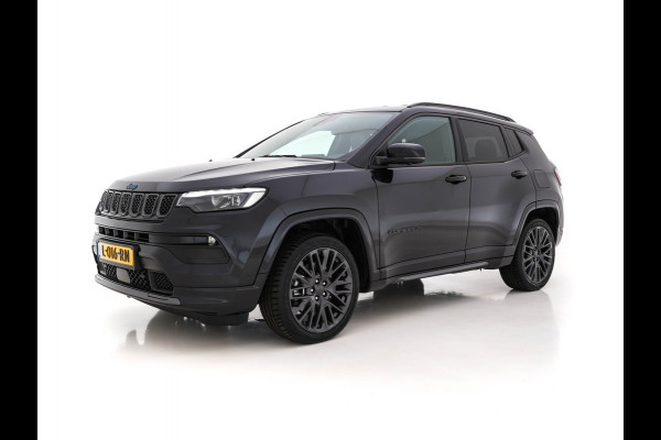 Jeep Compass 4xe 240 Plug-in Hybrid Electric S Black-line AWD (INCL-BTW) *FULL-LEATHER | ALPINE-SURROUND | FULL-LED | ADAPT.CRUISE | MEMORY-PACK | BLIND-SPOT | KEYLESS | DAB+ | DIGI-COCKPIT | SURROUND-VIEW | COMFORT-SEATS | 19''ALU*