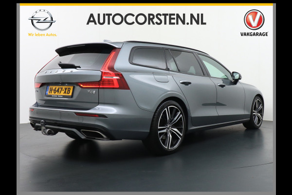 Volvo V60 2.0T4 Aut.8 R-Design Apple Carplay Android-Auto Navi Ecc Trekhaak-Wegklapbaar Best.stoel Elec.geheugen+Verwarmd Bluetooth Led Regen-Licht sensor Lane Assist PDC LMV "19 Verkeersbordherkenning 1ste Eigenaar! 1.800kg Trekgewicht