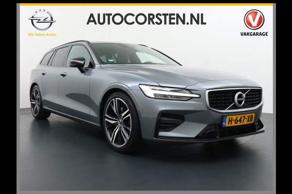 Volvo V60 2.0T4 Aut.8 R-Design Apple Carplay Android-Auto Navi Ecc Trekhaak-Wegklapbaar Best.stoel Elec.geheugen+Verwarmd Bluetooth Led Regen-Licht sensor Lane Assist PDC LMV "19 Verkeersbordherkenning 1ste Eigenaar! 1.800kg Trekgewicht