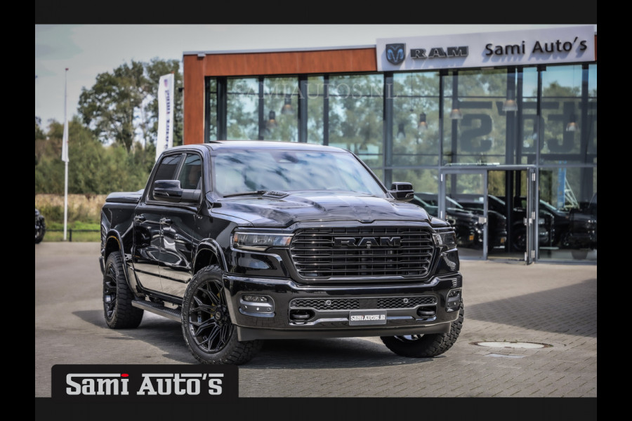 Dodge Ram 2025 LARAMIE NIGHT | 14,4 SCHERM + 10.2 INCH PASSENGER SCREEN | HURRICAN 420PK 636 Nm TWIN TURBO | PRIJS MET LPG EN COVER EN GAR DUBBELE CABINE | PICK UP | 5 PERSOONS | DC | GRIJSKENTEKEN | VOORAAD 2220 - 5039