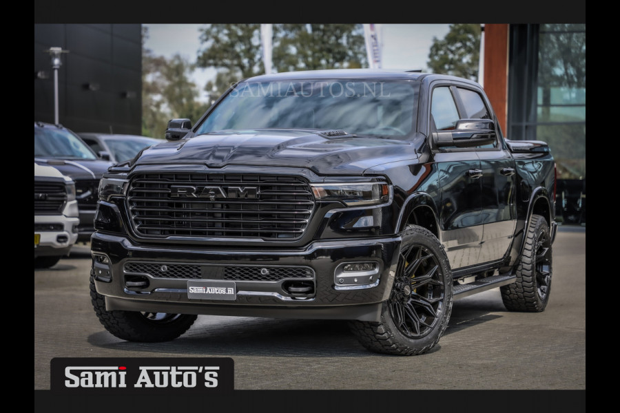 Dodge Ram 2025 LARAMIE NIGHT | 14,4 SCHERM + 10.2 INCH PASSENGER SCREEN | HURRICAN 420PK 636 Nm TWIN TURBO | PRIJS MET LPG EN COVER EN GAR DUBBELE CABINE | PICK UP | 5 PERSOONS | DC | GRIJSKENTEKEN | VOORAAD 2220 - 5039