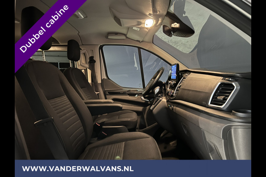 Ford Transit Custom 2.0 TDCI Automaat L2H1 Dubbele Cabine Euro6 Airco | 2x zijdeur | Navigatie | Camera Trekhaak, LED, Cruisecontrol, Parkeersensoren, Stoelverwarming, Verwarmde voorruit, Dakdragers, Android Auto, Apple Carplay, 5-zits