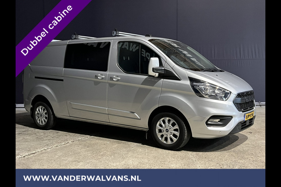 Ford Transit Custom 2.0 TDCI Automaat L2H1 Dubbele Cabine Euro6 Airco | 2x zijdeur | Navigatie | Camera Trekhaak, LED, Cruisecontrol, Parkeersensoren, Stoelverwarming, Verwarmde voorruit, Dakdragers, Android Auto, Apple Carplay, 5-zits