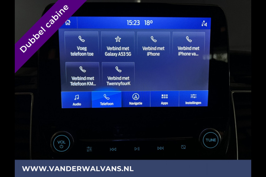 Ford Transit Custom 2.0 TDCI Automaat L2H1 Dubbele Cabine Euro6 Airco | 2x zijdeur | Navigatie | Camera Trekhaak, LED, Cruisecontrol, Parkeersensoren, Stoelverwarming, Verwarmde voorruit, Dakdragers, Android Auto, Apple Carplay, 5-zits