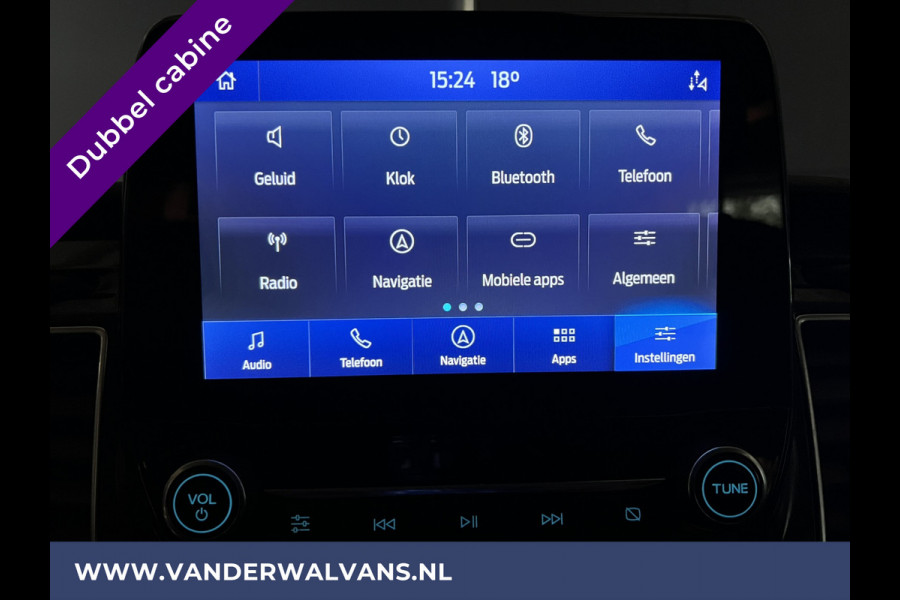 Ford Transit Custom 2.0 TDCI Automaat L2H1 Dubbele Cabine Euro6 Airco | 2x zijdeur | Navigatie | Camera Trekhaak, LED, Cruisecontrol, Parkeersensoren, Stoelverwarming, Verwarmde voorruit, Dakdragers, Android Auto, Apple Carplay, 5-zits