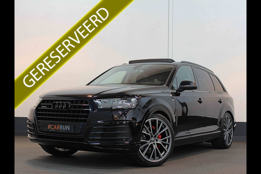 Audi Q7 3.0 V6 333pk TFSI S-LINE SPORTPACK | SQ7 uitlaat | 22" | Panoramadak | Standkachel | Carplay | Headup | Memory | Led | Virtual Cockpit | Elektr. Trekhaak 3500kg | Keyless | Rijklaarprijs incl. Onderhoud en Heldere historie!