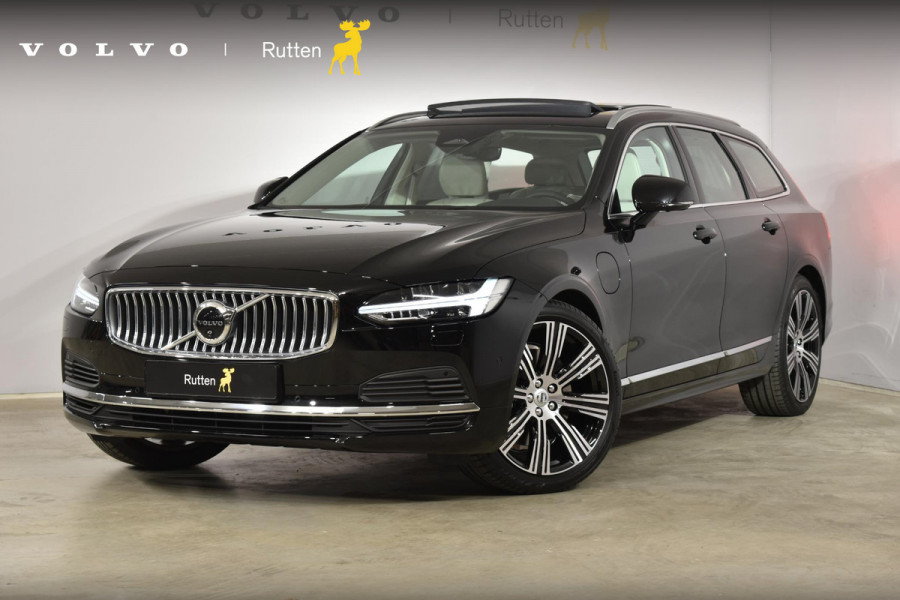 Volvo V90 T6 350PK Longe Range AWD Ultimate Bright / Luchtvering / Nappa Leder met Ventilatie / 20'' velgen / 360 camera / Head-up Display