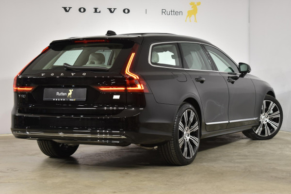 Volvo V90 T6 350PK Longe Range AWD Ultimate Bright / Luchtvering / Nappa Leder met Ventilatie / 20'' velgen / 360 camera / Head-up Display