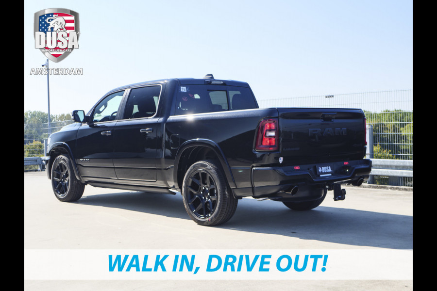 Dodge Ram 1500 | Laramie | Night Edition | 2025 Panorama | Niveau regeling | 14,5-inch Touchscreen | Passenger Display Meerprijs extra opties / Accessoires - Deksel, Backflip, Fenders, wraps, Stripings etc