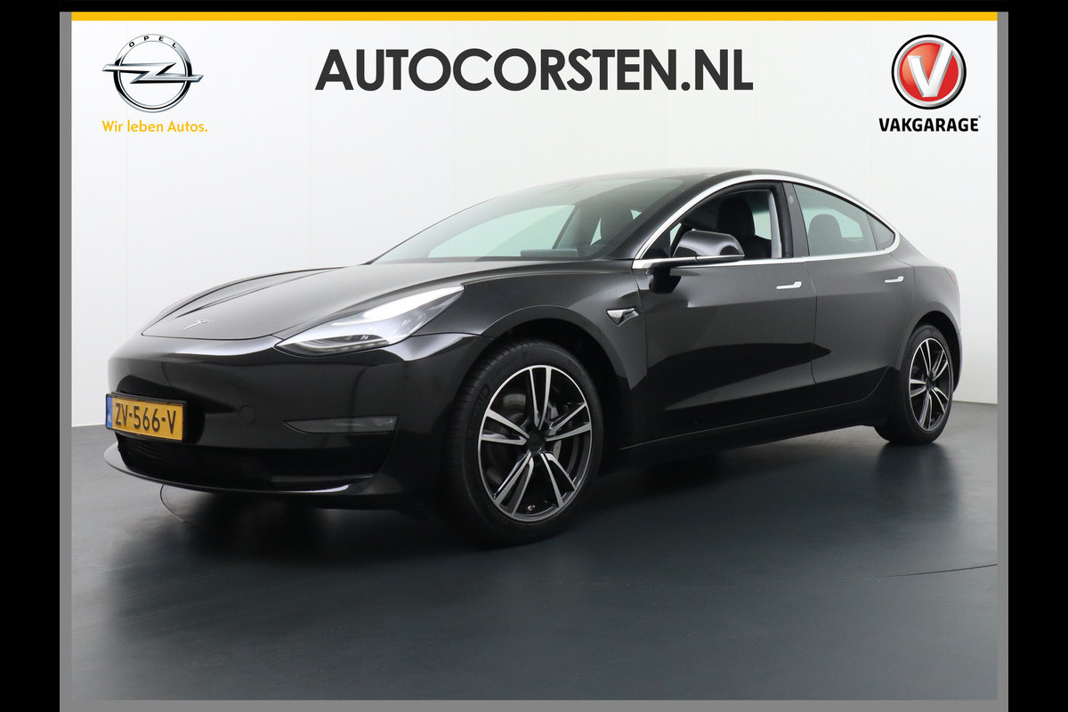 Tesla Model 3 SR+60kWh 325PK AutoPilot FSD.vb Leer PanoDak Adaptive cruise 18" Camera's Elektr.-Stuur+Stoelen+Spiegels+Geheugen+Easy-Entry+Ver Ecc Navigatiesysteem full map LED-a+v Comfortstoel(en) ACC Dual-ECC DAB Voorverwarmen interieur via App Keyless via Telefoonsleutel One-Pedal-Drive Origin. NLse auto !