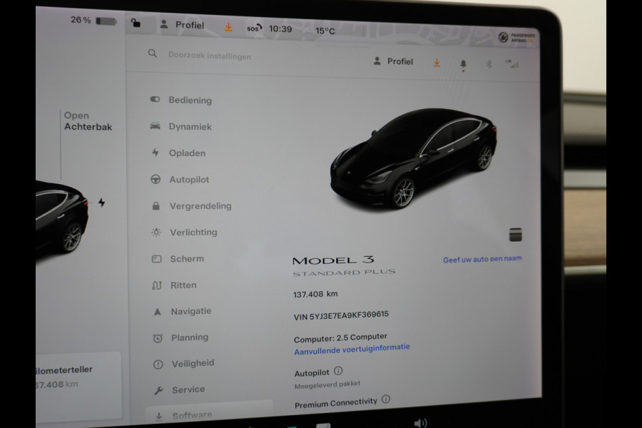 Tesla Model 3 SR+60kWh 325PK AutoPilot FSD.vb Leer PanoDak Adaptive cruise 18" Camera's Elektr.-Stuur+Stoelen+Spiegels+Geheugen+Easy-Entry+Ver Ecc Navigatiesysteem full map LED-a+v Comfortstoel(en) ACC Dual-ECC DAB Voorverwarmen interieur via App Keyless via Telefoonsleutel One-Pedal-Drive Origin. NLse auto !