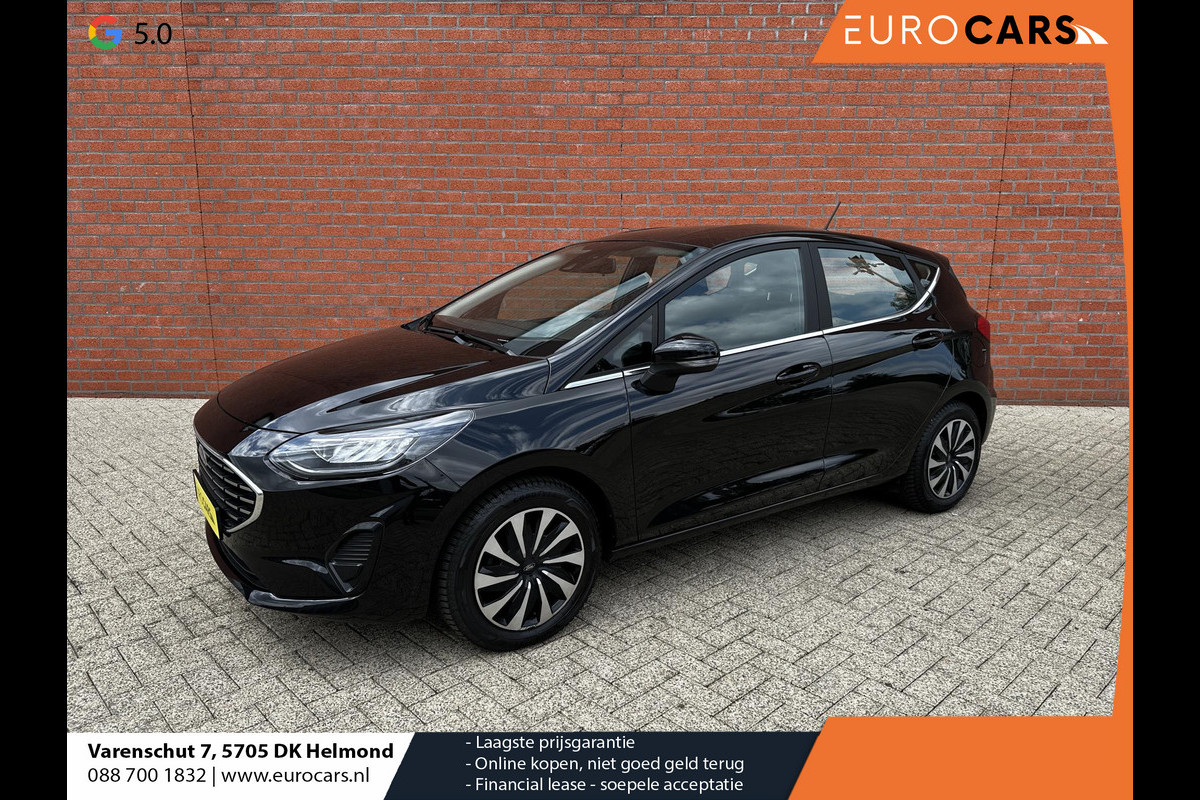 Ford Fiesta 1.0 EcoBoost 125pk MHEV Titanium Navigatie Apple Carplay/Android Auto Trekhaak Full LED koplampen Parkeersensoren achter Cruise Control Stoel-en stuurverwarming Voorruit verwarming Climate Control