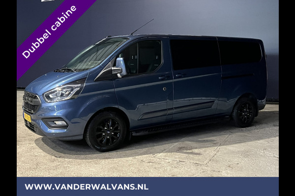 Ford Transit Custom 2.0 TDCI 130pk Automaat L2H1 Platinum Edition Dubbele cabine Euro6 Airco | Leer | 2x Zijdeur | Camera, Navigatie, Cruisecontrol, Trekhaak. Parkeersensoren, LED, Sidebars, LM velgen, Stoelverwarming, Verwarmde voorruit, 5-Zits