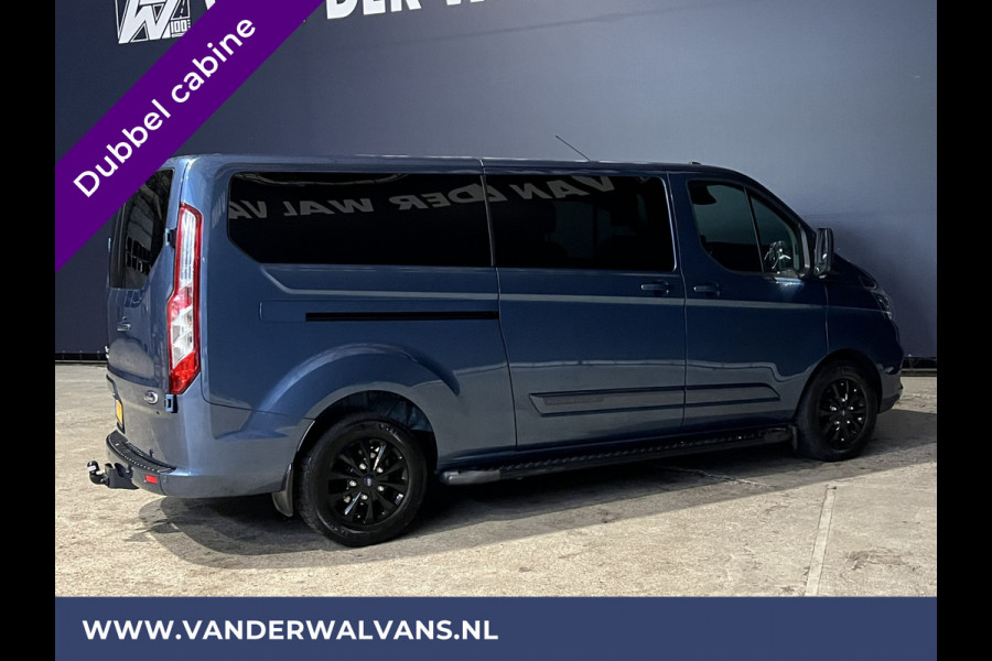 Ford Transit Custom 2.0 TDCI 130pk Automaat L2H1 Platinum Edition Dubbele cabine Euro6 Airco | Leer | 2x Zijdeur | Camera, Navigatie, Cruisecontrol, Trekhaak. Parkeersensoren, LED, Sidebars, LM velgen, Stoelverwarming, Verwarmde voorruit, 5-Zits