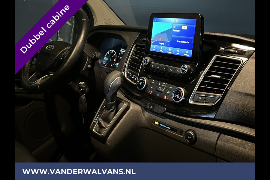 Ford Transit Custom 2.0 TDCI 130pk Automaat L2H1 Platinum Edition Dubbele cabine Euro6 Airco | Leer | 2x Zijdeur | Camera, Navigatie, Cruisecontrol, Trekhaak. Parkeersensoren, LED, Sidebars, LM velgen, Stoelverwarming, Verwarmde voorruit, 5-Zits