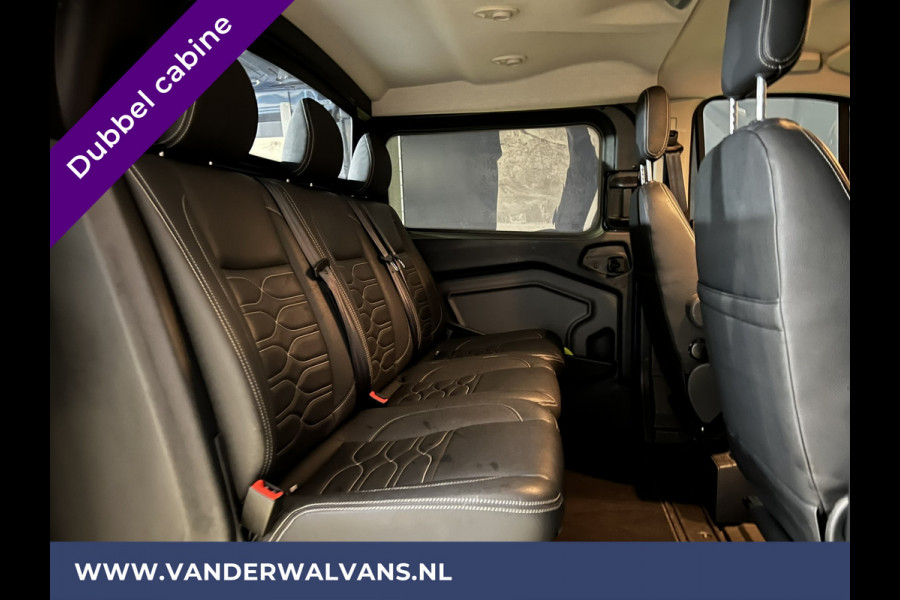 Ford Transit Custom 2.0 TDCI 130pk Automaat L2H1 Platinum Edition Dubbele cabine Euro6 Airco | Leer | 2x Zijdeur | Camera, Navigatie, Cruisecontrol, Trekhaak. Parkeersensoren, LED, Sidebars, LM velgen, Stoelverwarming, Verwarmde voorruit, 5-Zits