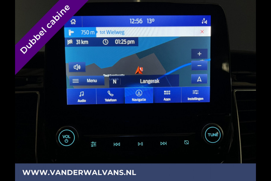 Ford Transit Custom 2.0 TDCI 130pk Automaat L2H1 Platinum Edition Dubbele cabine Euro6 Airco | Leer | 2x Zijdeur | Camera, Navigatie, Cruisecontrol, Trekhaak. Parkeersensoren, LED, Sidebars, LM velgen, Stoelverwarming, Verwarmde voorruit, 5-Zits