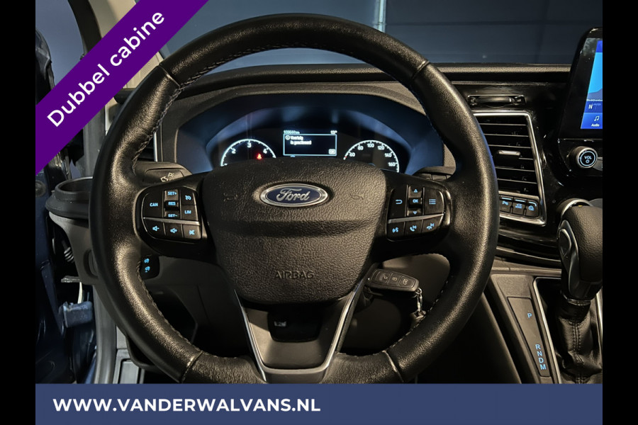 Ford Transit Custom 2.0 TDCI 130pk Automaat L2H1 Platinum Edition Dubbele cabine Euro6 Airco | Leer | 2x Zijdeur | Camera, Navigatie, Cruisecontrol, Trekhaak. Parkeersensoren, LED, Sidebars, LM velgen, Stoelverwarming, Verwarmde voorruit, 5-Zits