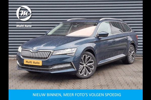 Škoda Superb Combi 1.4 TSI iV Laurin & Klement Plug in Hybrid PHEV | Panodak | Lederen Sportstoelen Memory & Massage | Adaptive Cruise | Crystal LED | Canton Audio | Stoelverwarming & Ventilatie | Apple Carplay |