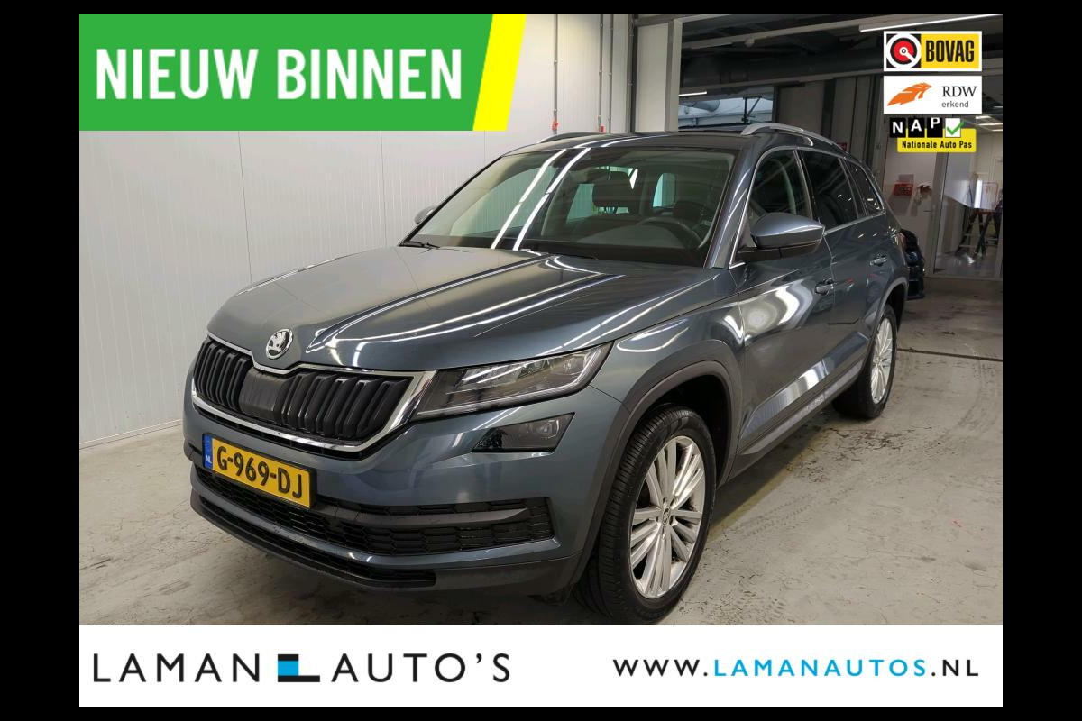 Škoda Kodiaq 1.5 TSI 150pk DSG Style Business Aut. | Open dak Leder-Alcantara CarPlay Canton ECC Navi LED ACC 19" LMV Camera BLIS Metallic |