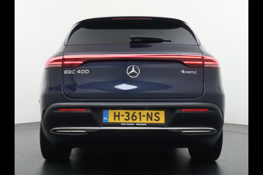 Mercedes-Benz EQC 400 4MATIC 408pk 706Nm Premium 80 kWh Leer Burmester Connect20High Matrix Led El.Klep 19"lm Auto-Pilot Park-Assist Adaptive-Led  Airbalance pakket Distronic-plus Verkeersbord detectie Uitparkeer waarschuwing Thermatik E-call Keyless Go Comfort pack Rij-assistentiepakket Pre-Safe-pack Zwarte-hemel Zit-comf.pack Distroni Priv.Glass Keyless Chroompakket  84.000,- nieuw Orig.NLse auto ! 1800kg trekvermogen !!