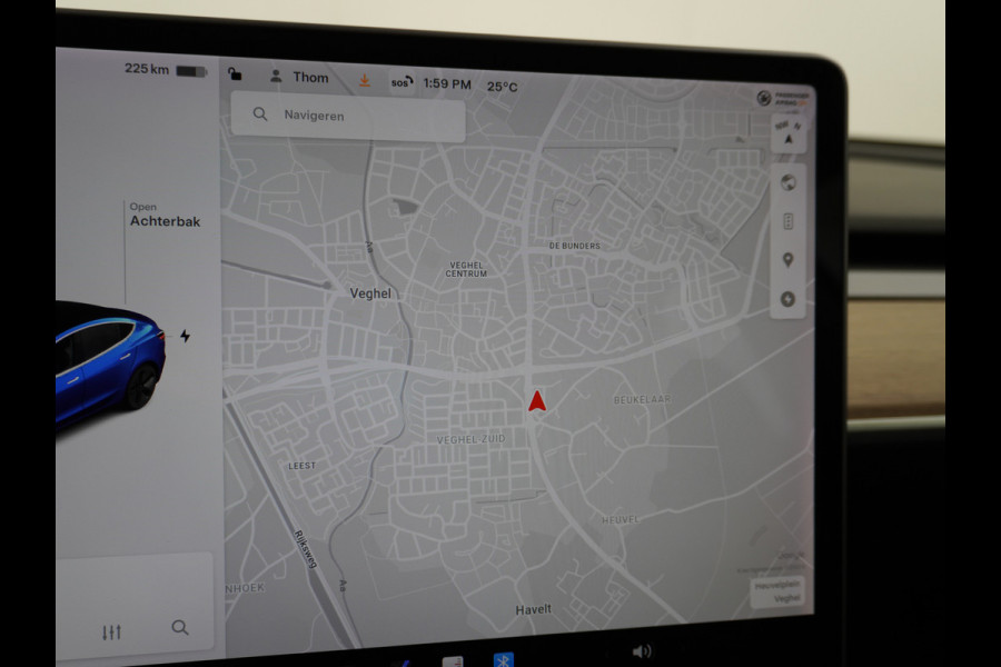 Tesla Model 3 SR+ 325PK AutoPilot Leer PanoDak Adaptive cruise 18" Camera's Elektr.-Stuur+Stoelen+Spiegels+Geheugen+Easy-Entry+Verwarmde stoel Ecc Navigatiesysteem full map LED-a+v Koplampspoeiers Comfortstoel(en) ACC Dual-ECC DAB Voorverwarmen interieur via App Keyless via Telefoonsleutel One-Pedal-Drive Origin. NLse auto ! 1e eigenaar