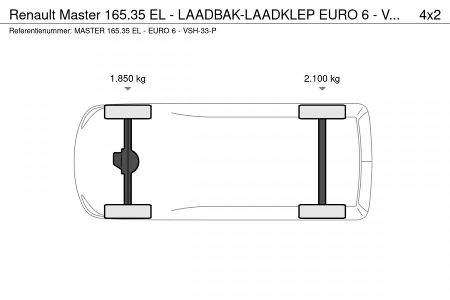 Renault Master 165.35 EL - LAADBAK-LAADKLEP EURO 6 - VSH-33-P