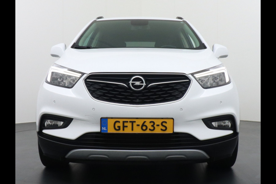 Opel Mokka X T141PK Leder Navi Apple Carplay-Android 18"LMV Ecc PDC Regensensor Led AGR-Stoelen+Verwarmd Bluetooth Cruise Control Regen-Licht Stuurverwarming Keyless Elec. Ramen en Spiegels + inklp. Innovation Cosmo Super Compleet, €30.000 nieuw!