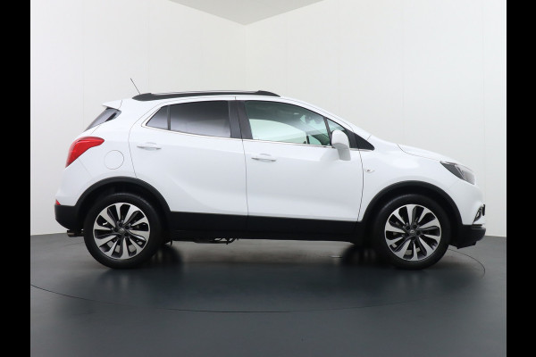 Opel Mokka X T141PK Leder Navi Apple Carplay-Android 18"LMV Ecc PDC Regensensor Led AGR-Stoelen+Verwarmd Bluetooth Cruise Control Regen-Licht Stuurverwarming Keyless Elec. Ramen en Spiegels + inklp. Innovation Cosmo Super Compleet, €30.000 nieuw!