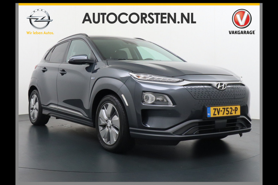 Hyundai Kona EV 64kWh 204pk Apple Carplay Android Auto Leder Navi Camera Head-Up Displ. Led Keyless PDC Elektr.Stoelen+Verwarmd+Ventilatie-koeling ! Adaptive Cruise/Stop&Go DAB Orig.NLse Auto Sterke EV, Enorm Efficient en grote accu! 444km WLTP