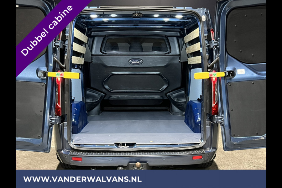 Ford Transit Custom 2.0 TDCI 130pk Automaat L2H1 Platinum Edition Dubbele cabine Euro6 Airco | Leer | 2x Zijdeur | Camera, Navigatie, Cruisecontrol, Trekhaak. Parkeersensoren, LED, Sidebars, LM velgen, Stoelverwarming, Verwarmde voorruit, 5-Zits