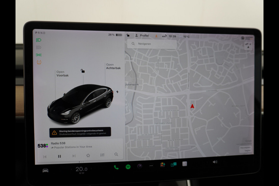 Tesla Model 3 SR+60kWh 325PK AutoPilot FSD.vb Leer PanoDak Adaptive cruise 18" Camera's Elektr.-Stuur+Stoelen+Spiegels+Geheugen+Easy-Entry+Ver Ecc Navigatiesysteem full map LED-a+v Comfortstoel(en) ACC Dual-ECC DAB Voorverwarmen interieur via App Keyless via Telefoonsleutel One-Pedal-Drive Origin. NLse auto !