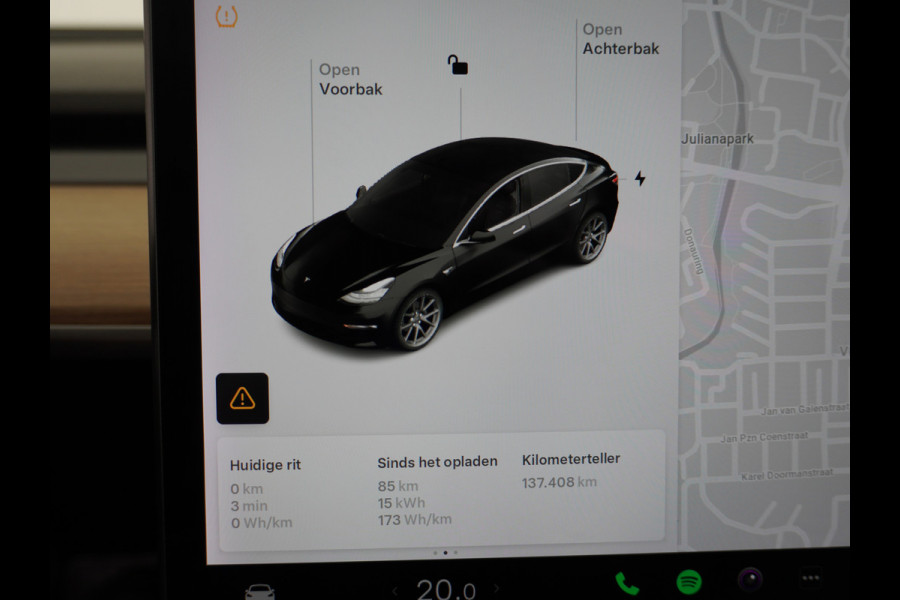 Tesla Model 3 SR+60kWh 325PK AutoPilot FSD.vb Leer PanoDak Adaptive cruise 18" Camera's Elektr.-Stuur+Stoelen+Spiegels+Geheugen+Easy-Entry+Ver Ecc Navigatiesysteem full map LED-a+v Comfortstoel(en) ACC Dual-ECC DAB Voorverwarmen interieur via App Keyless via Telefoonsleutel One-Pedal-Drive Origin. NLse auto !