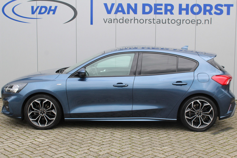 Ford Focus 1.0-125pk EcoBoost ST-Line Business AUTOMAAT ! Gun u het comfort en gemak van deze zeer nette en luxe Ford Focus automaat ! Volautm. airco, LED verl., trekhaak, LM wielen, stoel-, stuur- en voorraamverw., adapt. cruise cntrl, lane assist, camera, B&O soundsyst. etc.