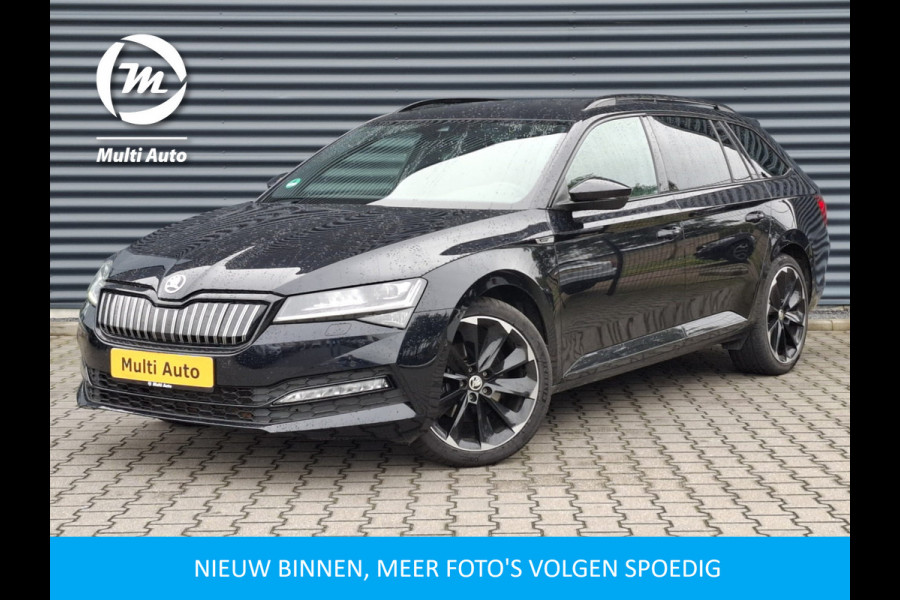 Škoda Superb Combi 1.4 TSI iV Sportline Business Plug in Hybrid PHEV | Lederen Alcantara Sportstoelen Memory | Adaptive Cruise | Crystal LED | Apple Carplay | Navigatie |