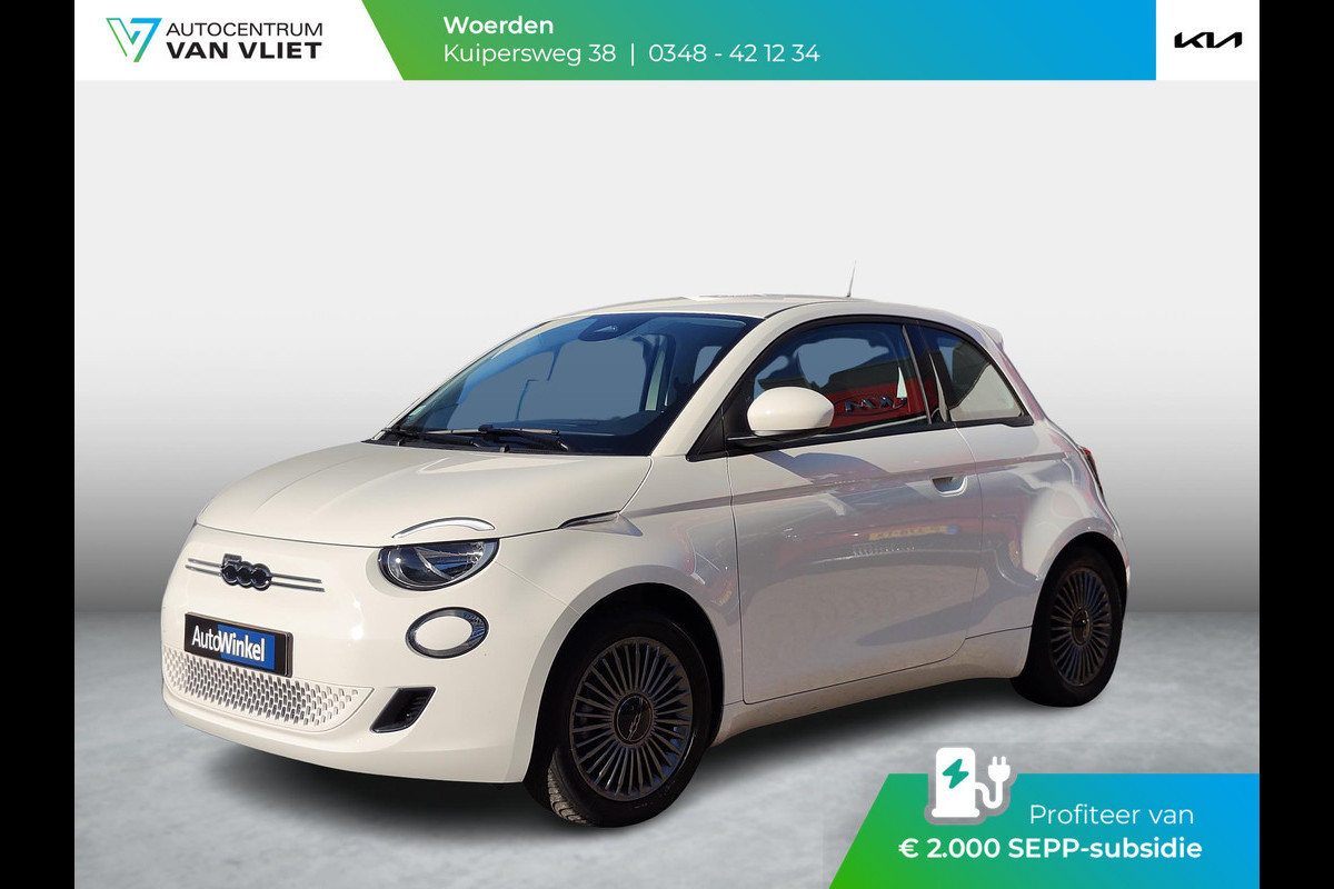 Fiat 500E Icon 42 kWh | SEPP Subsidie € 2.000,- beschikbaar | Keyless | Navi | Carplay | 16''LM | PDC |