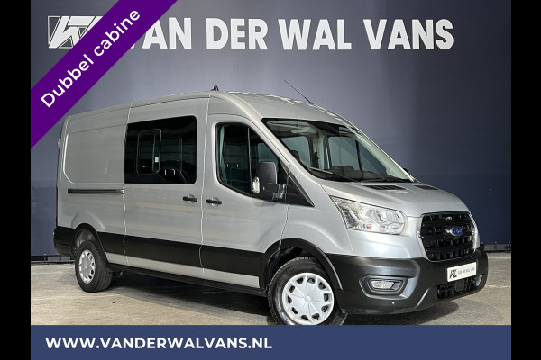 Ford Transit 2.0 TDCI 131pk L3H2 Dubbele cabine Euro6 Airco | 6-Zits | 2500kg Trekhaak | LED | Cruisecontrol Parkeersensoren, Verwarmde voorruit