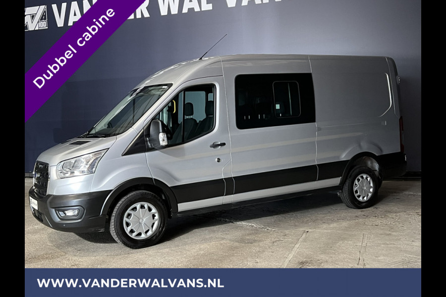 Ford Transit 2.0 TDCI 131pk L3H2 Dubbele cabine Euro6 Airco | 6-Zits | 2500kg Trekhaak | LED | Cruisecontrol Parkeersensoren, Verwarmde voorruit