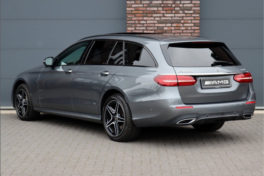 Mercedes-Benz E-Klasse Estate 300 de 4MATIC Premium+ AMG Line Aut9 | Panoramadak | Distronic+ | Memory | Burmester | Trekhaak | Surround Camera | Keyless Go | Stoelverwarming | Sfeerverlichting | Rijassistentiepakket+ |