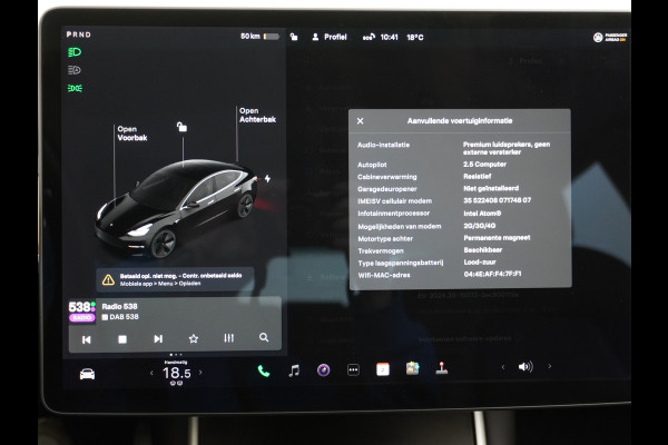 Tesla Model 3 SR+60kWh 325PK AutoPilot FSD.vb Leer PanoDak Adaptive cruise 18" Camera's Elektr.-Stuur+Stoelen+Spiegels+Geheugen+Easy-Entry+Ver Ecc Navigatiesysteem full map LED-a+v Comfortstoel(en) ACC Dual-ECC DAB Voorverwarmen interieur via App Keyless via Telefoonsleutel One-Pedal-Drive Origin. NLse auto !