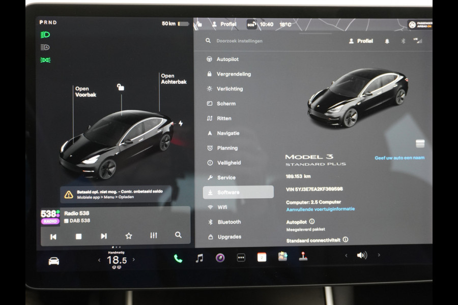 Tesla Model 3 SR+60kWh 325PK AutoPilot FSD.vb Leer PanoDak Adaptive cruise 18" Camera's Elektr.-Stuur+Stoelen+Spiegels+Geheugen+Easy-Entry+Ver Ecc Navigatiesysteem full map LED-a+v Comfortstoel(en) ACC Dual-ECC DAB Voorverwarmen interieur via App Keyless via Telefoonsleutel One-Pedal-Drive Origin. NLse auto !